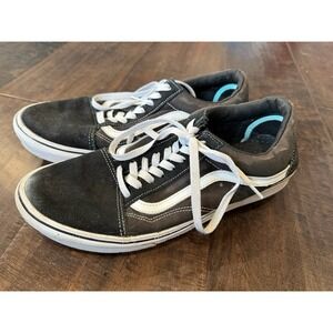 VANS Off‎ the Wall Old Skool Low Top Black Skate Shoes Men 11.5 Leather Toes